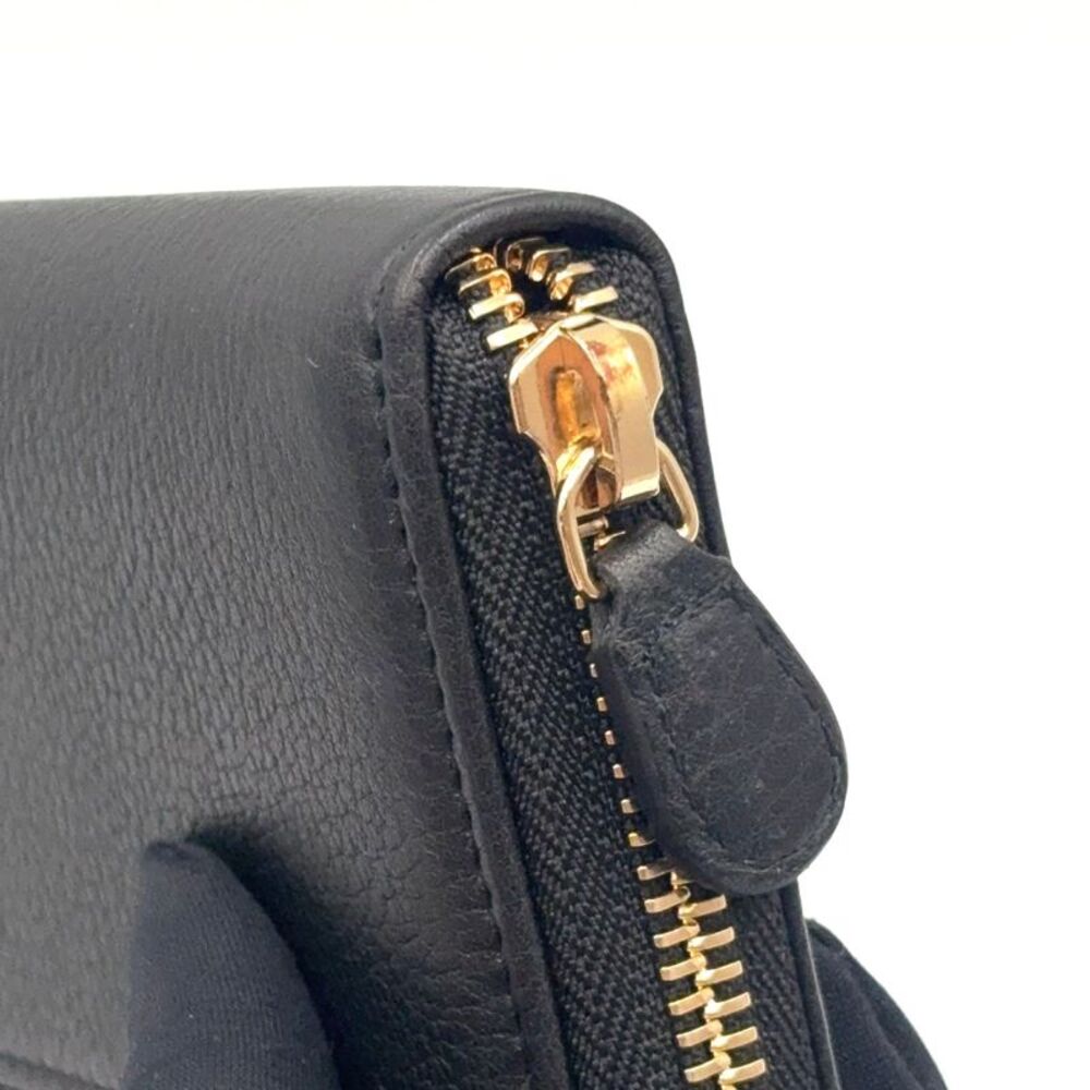 BVLGARI Leather Long Wallet Black Gold - Picture 6 of 10
